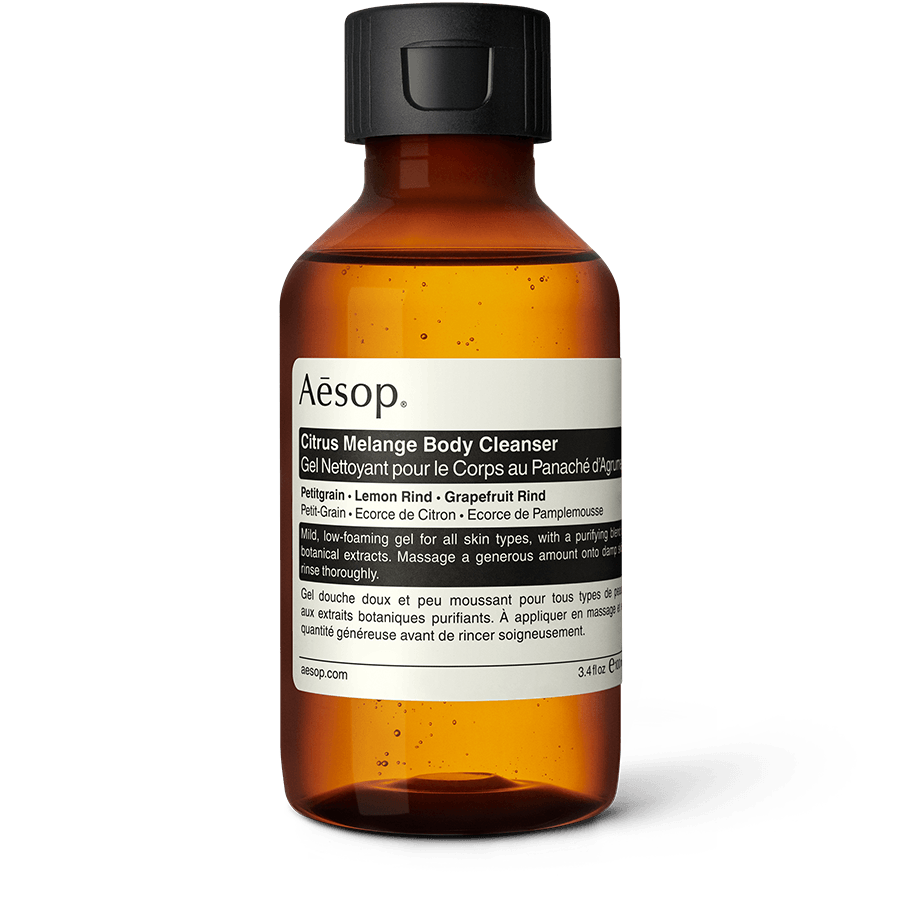 Citrus Melange Body Cleanser 100mL in amber bottle