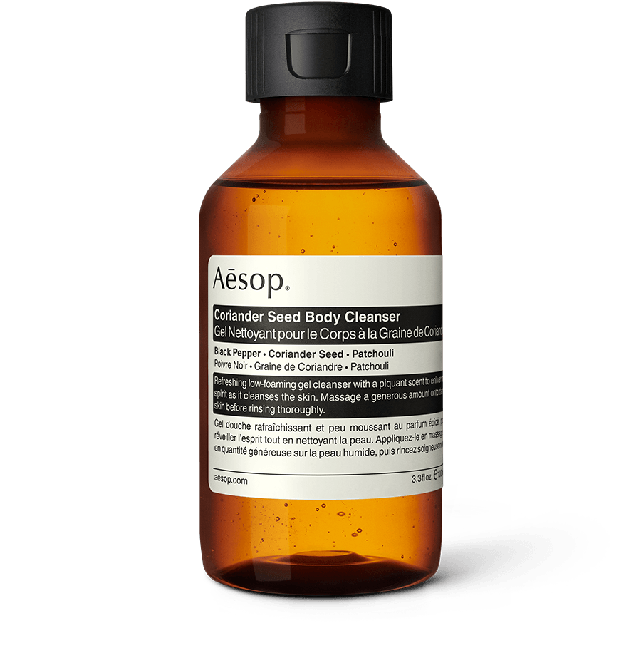 Aesop Coriander Seed Body Cleanser 100ml in amber bottle