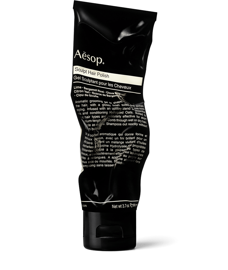 Sculpt Hair Polish in black tube.