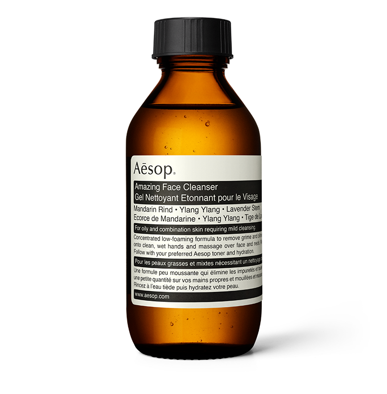 Amazing Face Cleanser in amber glass bottle