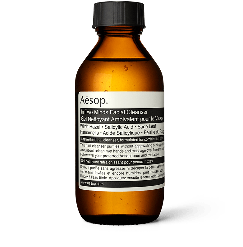 In Two Minds Facial Cleanser in amber glass bottle