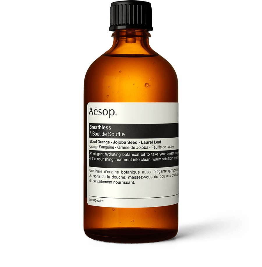 Breathless in amber glass bottle 